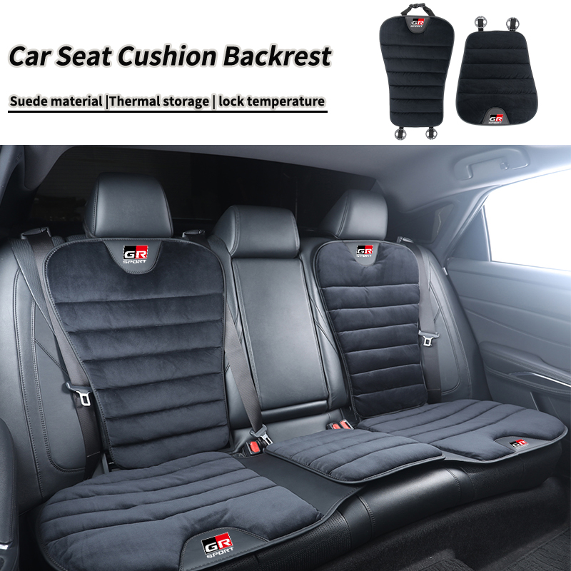 Car Accessories For Winter - เบาะรองนั่งรถยนต์กำมะหยี่ อุ่นสบายสำหรับฤดูหนาว พร้อมพนักพิงหลัง สำหรับรถยนต์โตโยต้า คราวน์ จีอาร์