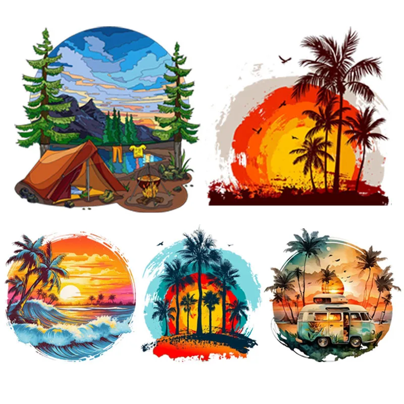Car Accessories On Amazon - สติ๊กเกอร์รถกลางแจ้ง Camping Sunrise Sunset Scenery สติกเกอร์สําหรับรถพ่วง