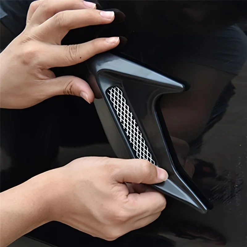 Car Accessories Ebay - สติ๊กเกอร์ตกแต่งช่องระบายอากาศข้างรถยนต์ลายครีบฉลามคาร์บอนไฟเบอร์แบบสากล